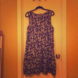 LOFT - light blue sundress with bird pattern XXL